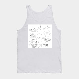 tables and chairs sketch Tank Top